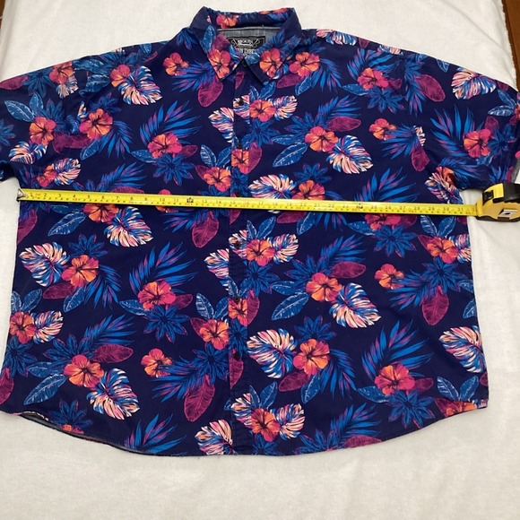 Mens Broken Threads 5XL Floral Hawaiian Print Button Up Shirt Short Sleeve - Picture 3 of 5